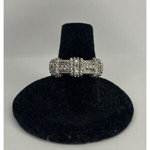 Judith Ripka 925 Sterling Silver Braided‎ Ring Size 7
